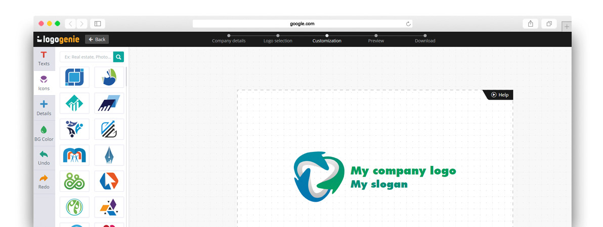 Logogenie's logo maker Logogenie's logo maker